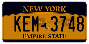 KEM3748  license plate in NY