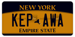 KEPAWA license plate in New York