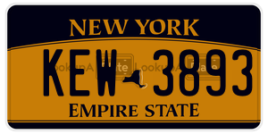 KEW3893  license plate in NY