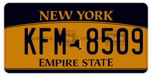 KFM8509  license plate in NY