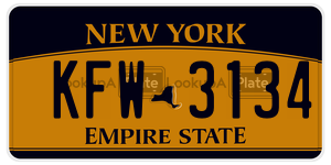 KFW3134  license plate in NY