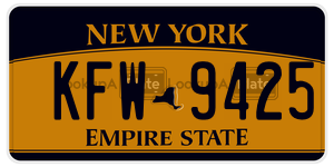 KFW9425 license plate in New York