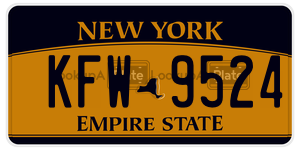KFW9524  license plate in NY