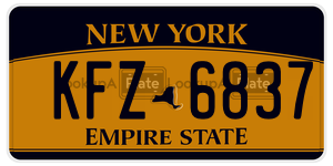 KFZ6837  license plate in NY
