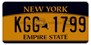 KGG1799  license plate in NY