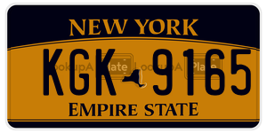 KGK9165 license plate in New York