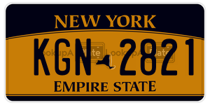 KGN2821 license plate in New York