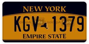 KGV1379  license plate in NY