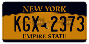 KGX2373  license plate in NY