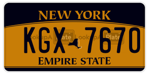 KGX7670  license plate in NY
