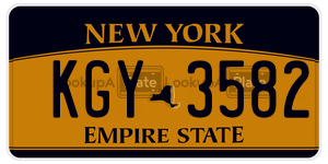 KGY3582 license plate in New York
