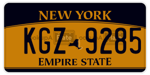 KGZ9285 license plate in New York