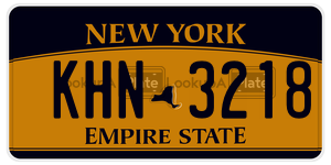 KHN3218 license plate in New York