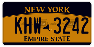 KHW3242  license plate in NY