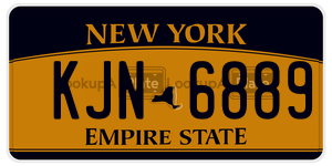 KJN6889  license plate in NY
