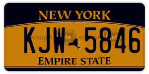 KJW5846  license plate in NY