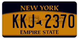 KKJ2370 license plate in New York