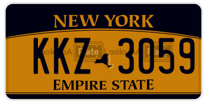 KKZ3059  license plate in NY