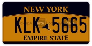 KLK5665  license plate in NY