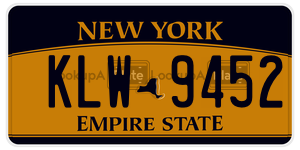 KLW9452 license plate in New York