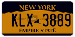 KLX3889  license plate in NY