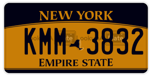 KMM3832  license plate in NY