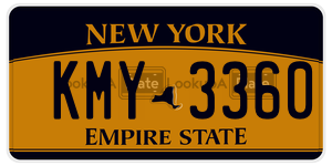 KMY3360  license plate in NY