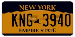 KNG3940  license plate in NY