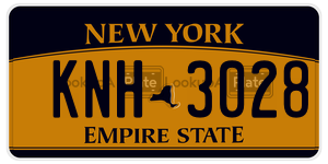 KNH3028  license plate in NY