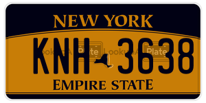 KNH3638 license plate in New York