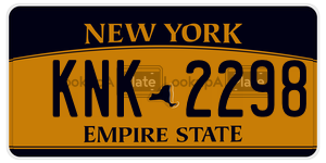 KNK2298  license plate in NY
