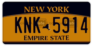KNK5914  license plate in NY