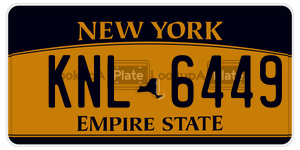 KNL6449  license plate in NY