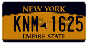 KNM1625  license plate in NY