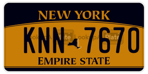 KNN7670  license plate in NY