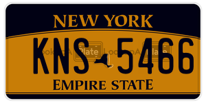 KNS5466  license plate in NY