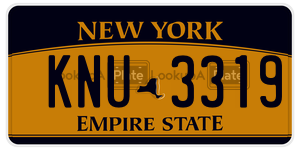 KNU3319  license plate in NY