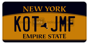 KOTJMF license plate in New York