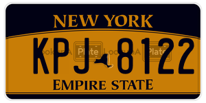 KPJ8122  license plate in NY