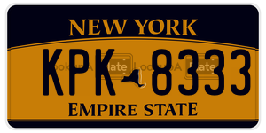 KPK8333  license plate in NY