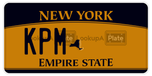 KPM  license plate in NY