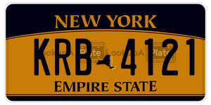 KRB4121 license plate in New York