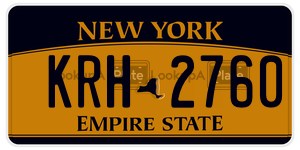 KRH2760  license plate in NY