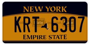 KRT6307  license plate in NY