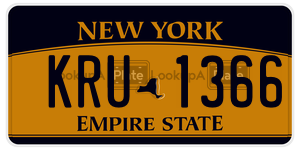KRU1366  license plate in NY