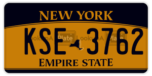 KSE3762  license plate in NY
