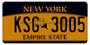 KSG3005  license plate in NY