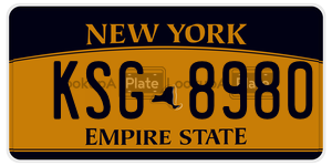 KSG8980  license plate in NY