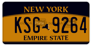 KSG9264  license plate in NY