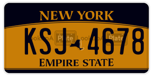 KSJ4678 license plate in New York